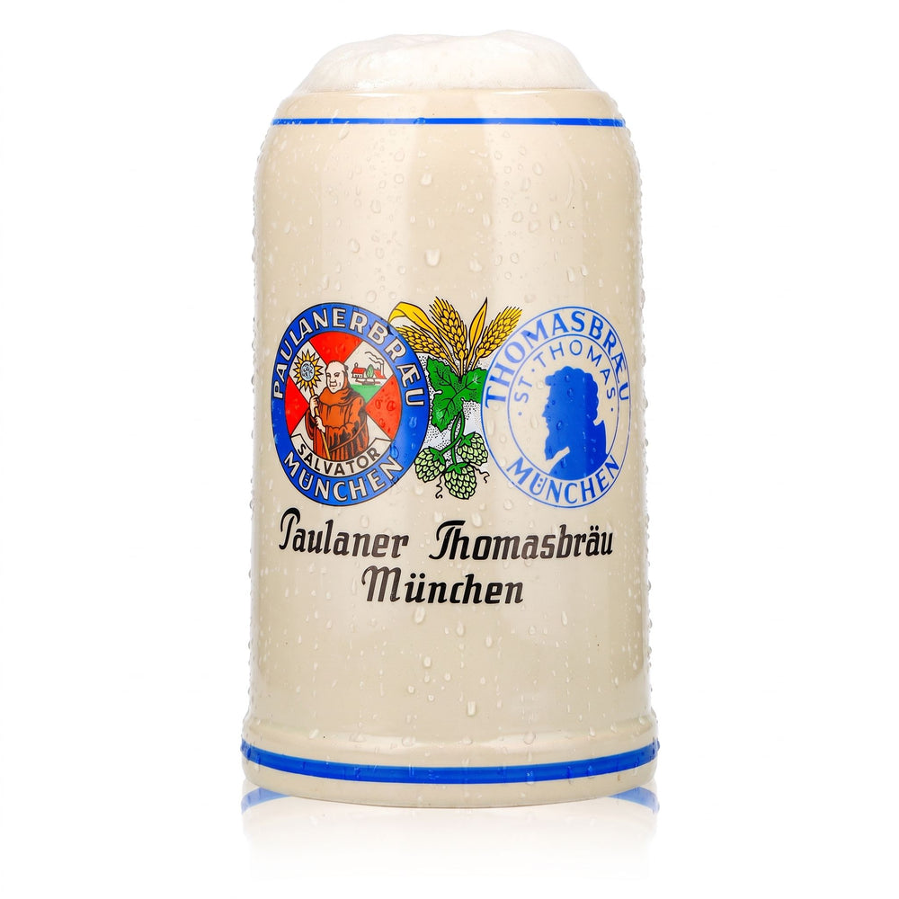 Szklany kufel do piwa Paulaner, dzbanek 1 l, kufel Thomasbräu Monachium, Rastal, ceramika