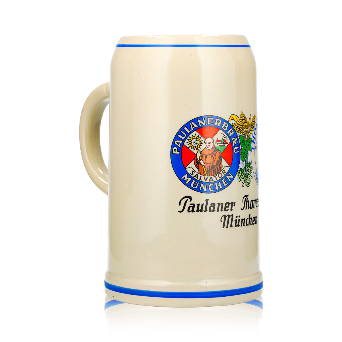 Szklany kufel do piwa Paulaner, dzbanek 1 l, kufel Thomasbräu Monachium, Rastal, ceramika – Widok 3