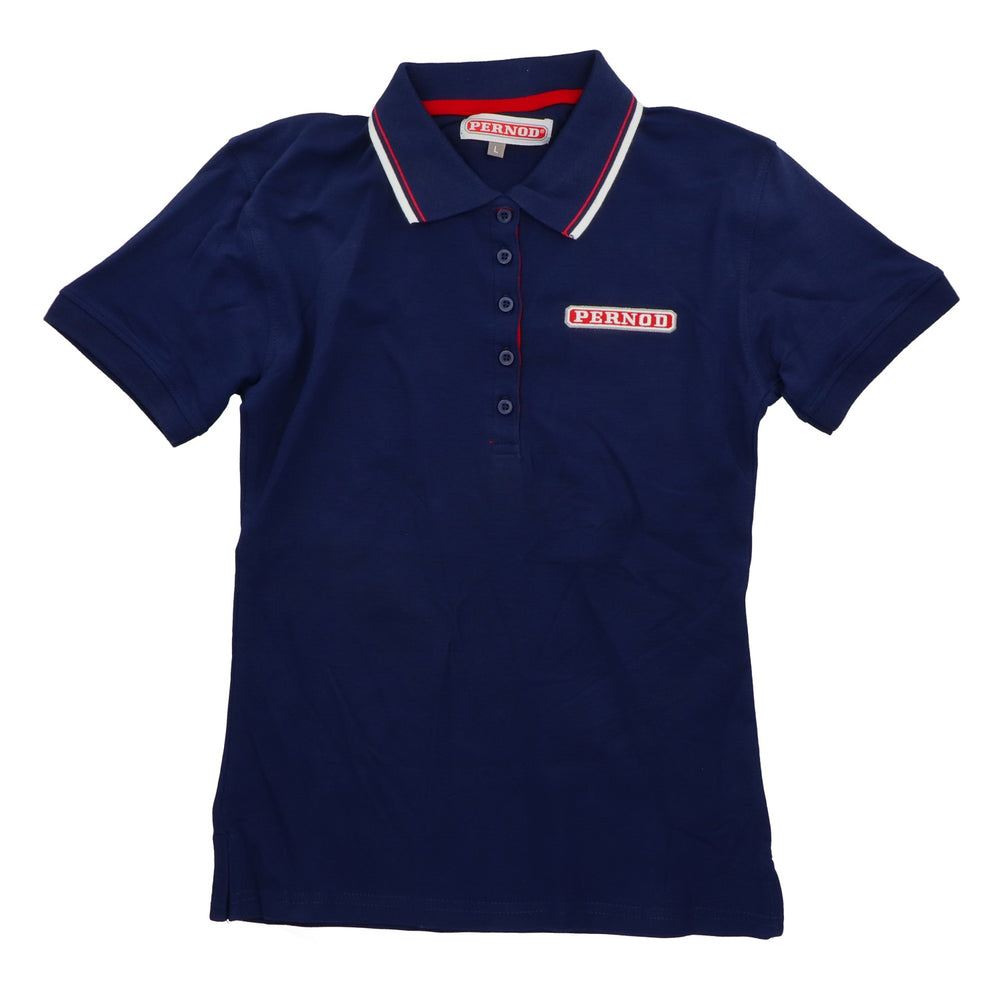 Koszulka polo Pernod Likör Men Shirt Koszulka reklamowa biała z czerwonym kołnierzem Niebieska rozmiar L