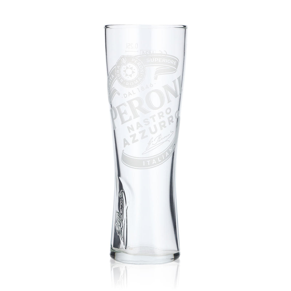 Kieliszek do piwa Peroni 0,25 l Kieliszek pucharowy „Nastro Azzuro” Z sygnaturą Relief na spodzie