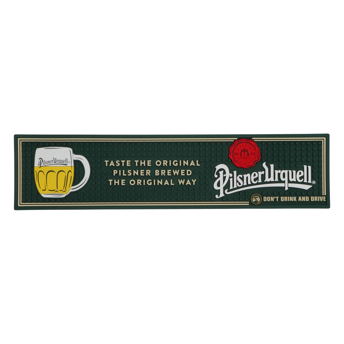 Mata barowa z motywem piwa Pilsner Urquell, 50 x 12 cm