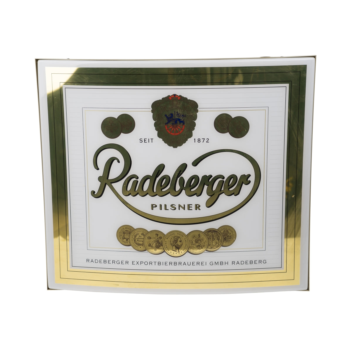 Podświetlany znak piwa Radeberger na zewnątrz 62x73cm ogródek piwny znak browaru bar