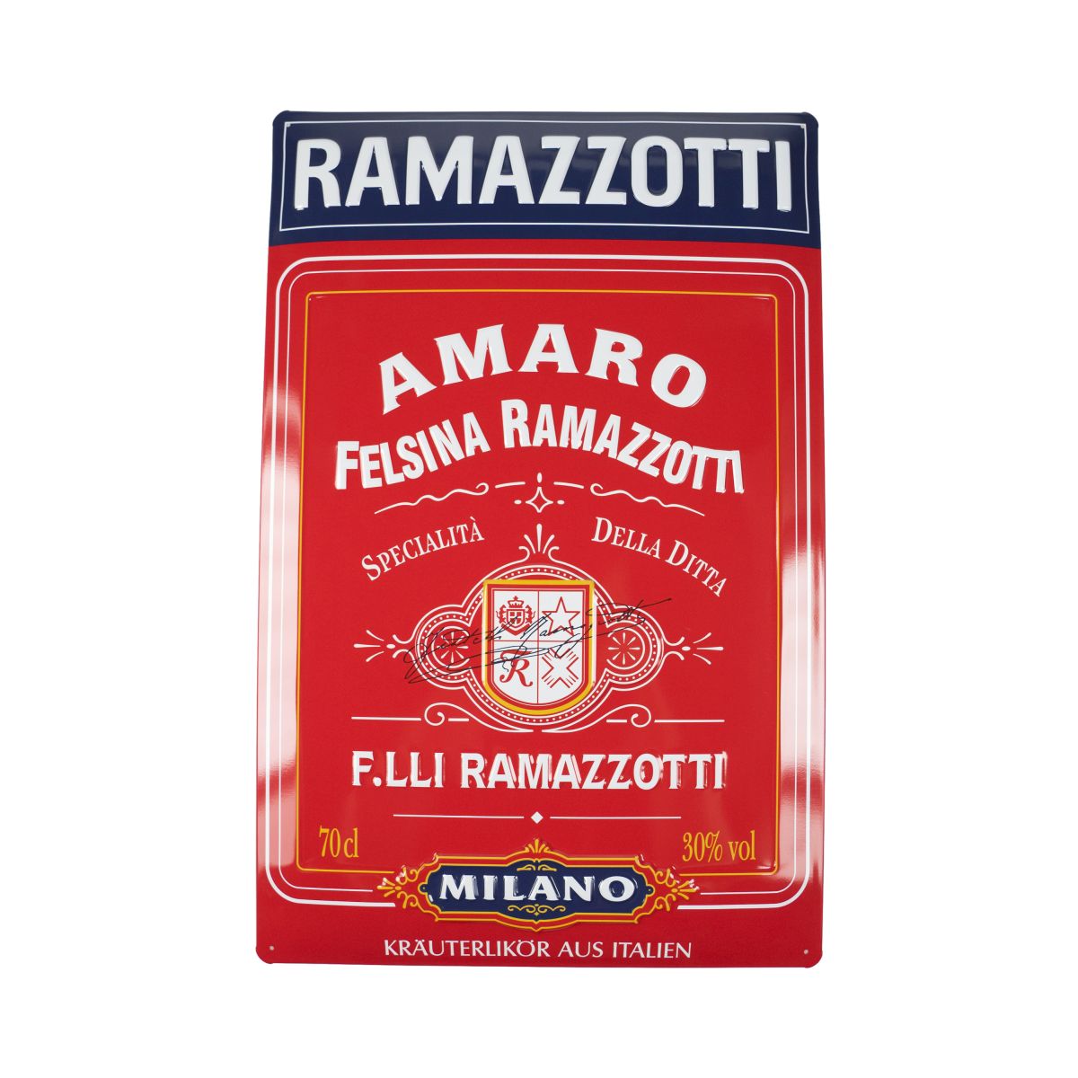 Ramazzotti blaszany znak ścienny 50x33cm dekoracja Milano Włochy Gastro salon
