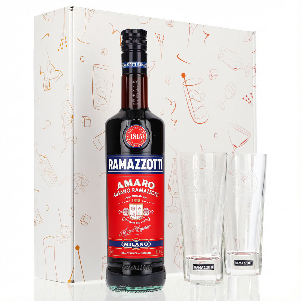 Zestaw upominkowy likier Ramazzotti 0,7 l 30% + szklanka do long drinków 1815 I biały