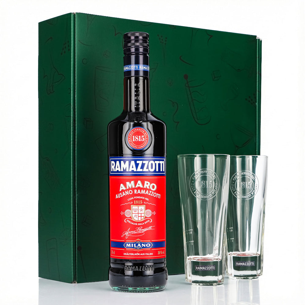 Zestaw upominkowy likier Ramazzotti 0,7 l 30% + szklanka do long drinków 1815 I zielona