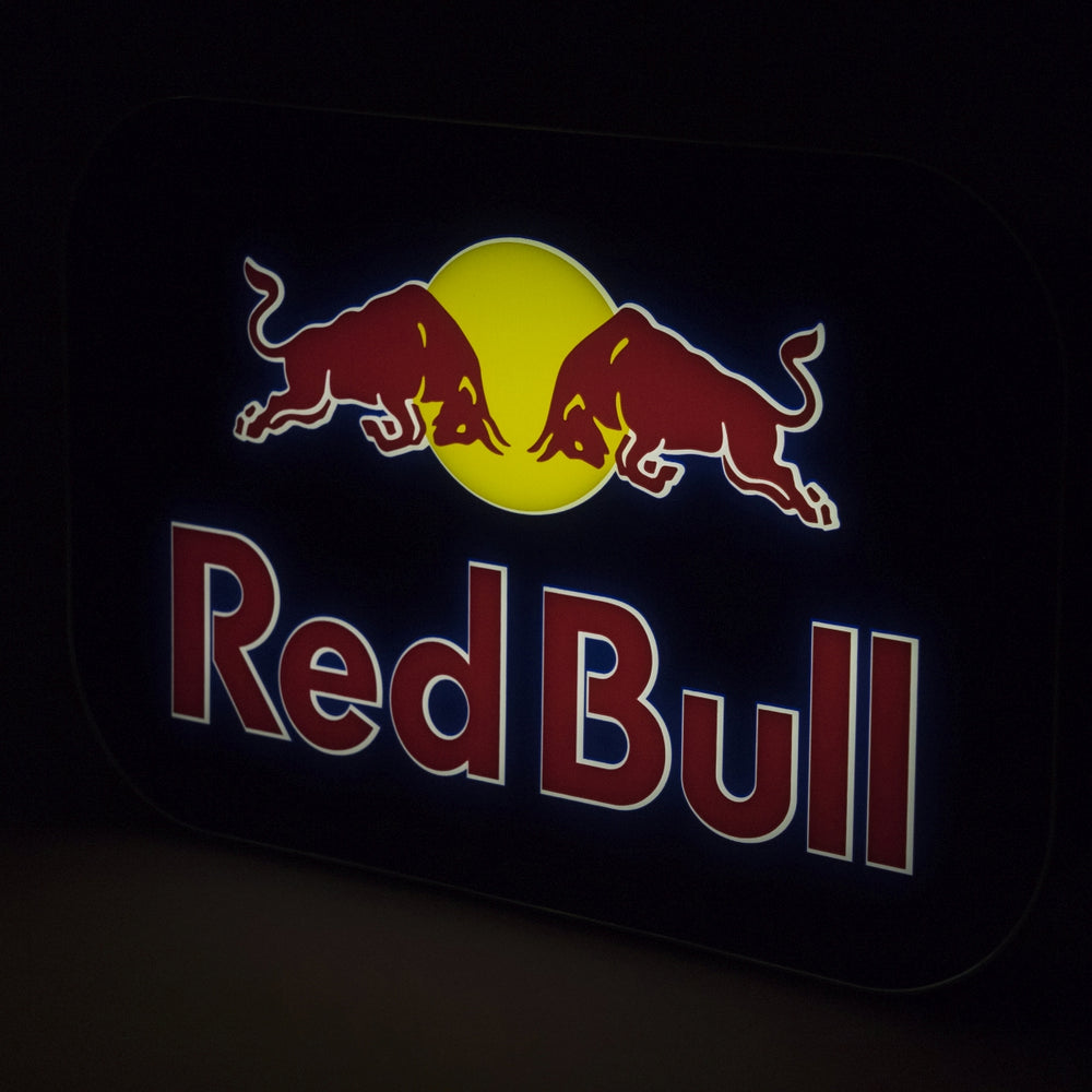 Neon Red Bull podświetlany znak Light Box dekoracja ścienna atmosfera LED Lumi Bar