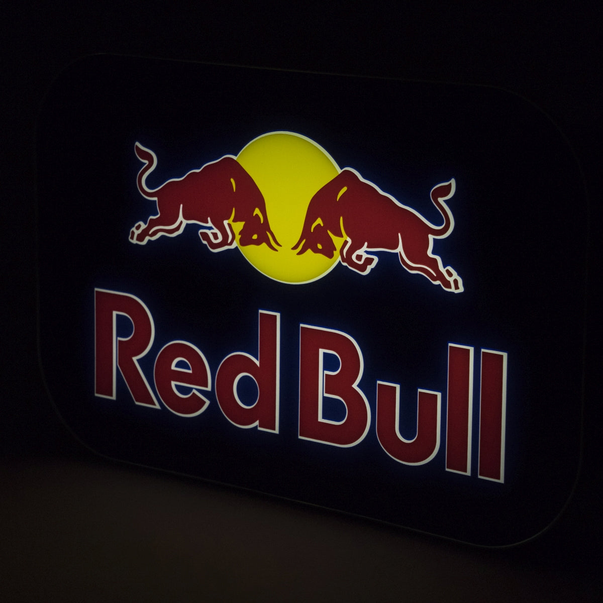 Neon Red Bull podświetlany znak Light Box dekoracja ścienna atmosfera LED Lumi Bar