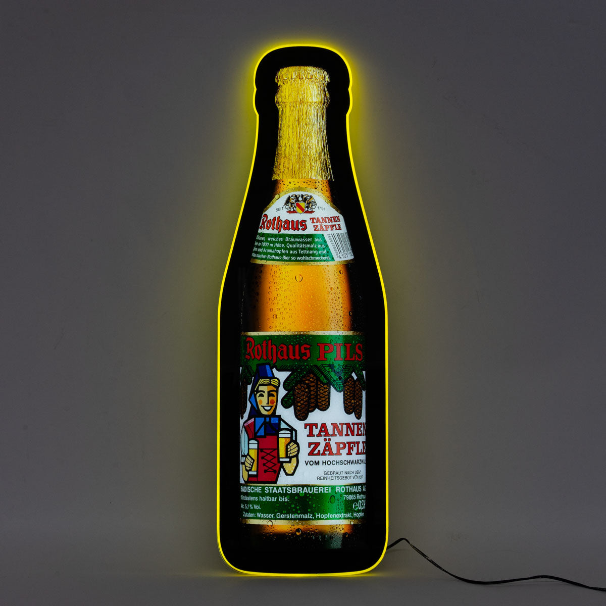 Rothaus Reklama świetlna Luminated LED Wall Sign Butelka Tannenzäpfle Gadżety