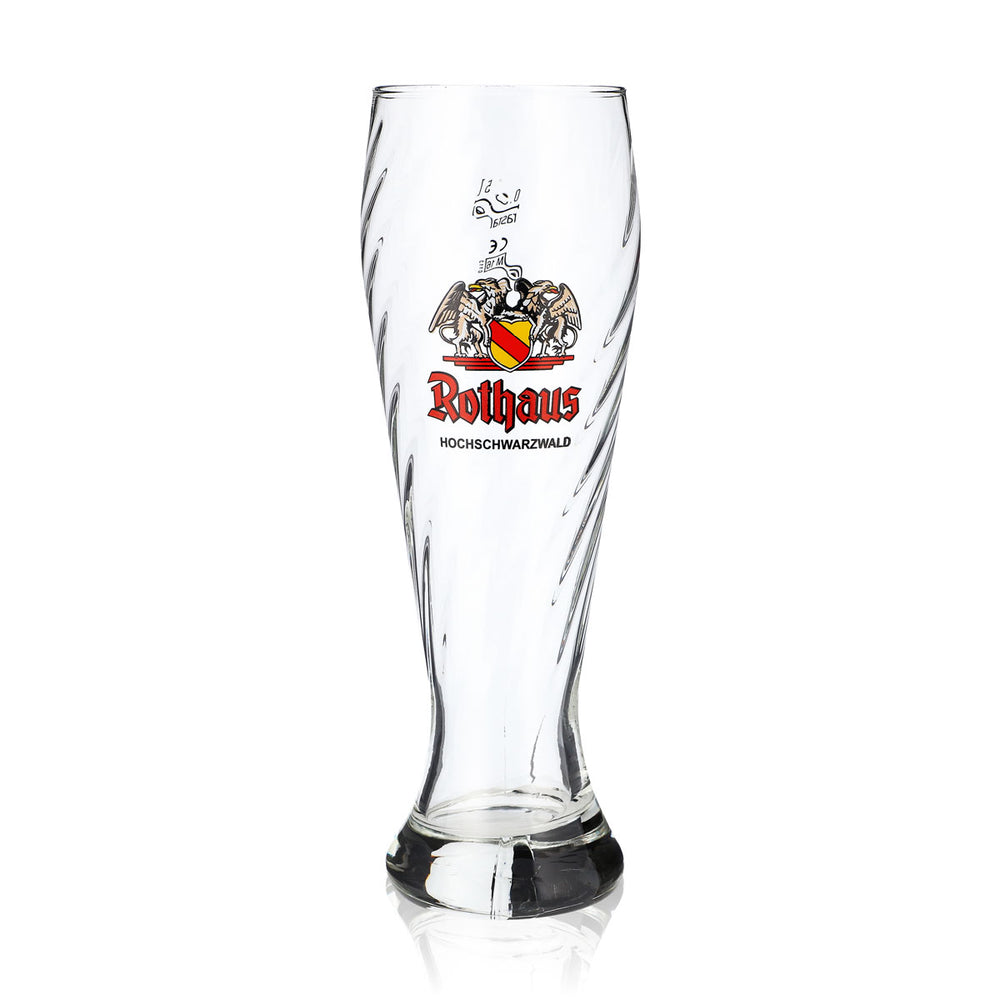 Kieliszek do piwa pszenicznego Rothaus 0,5 l, elegancki kieliszek z reliefowym konturem, przeznaczony do gastronomii, kalibrowany