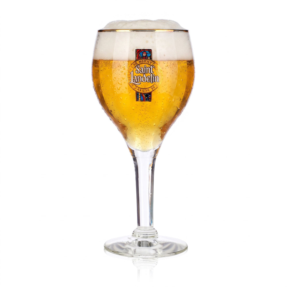 Szklanka do piwa Saint Landelin 0,25 l, puchar z złotą obwódką