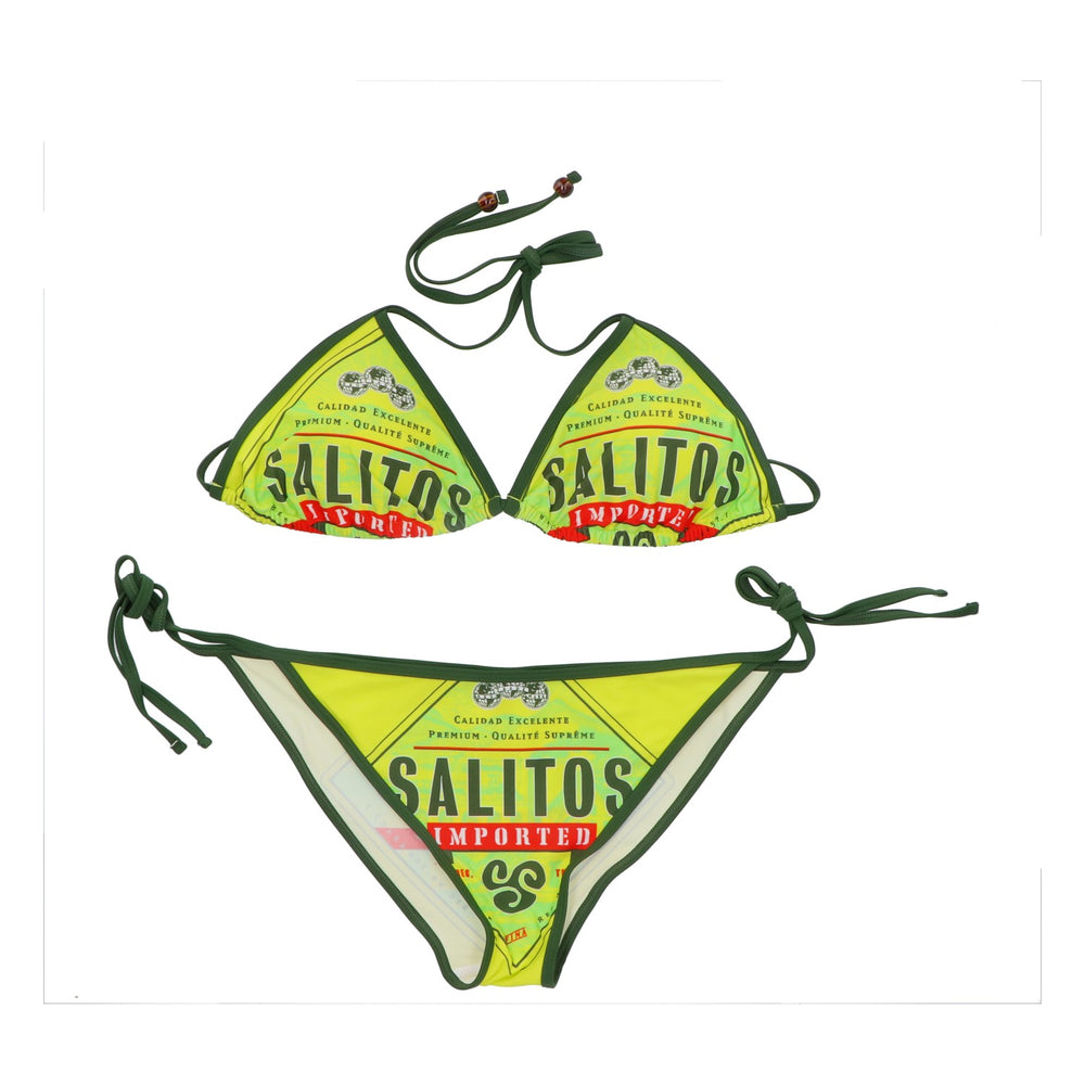 Salitos Piwo Bikini Stroje kąpielowe Stroje plażowe Damskie Rozmiar 38 zielony/żółty