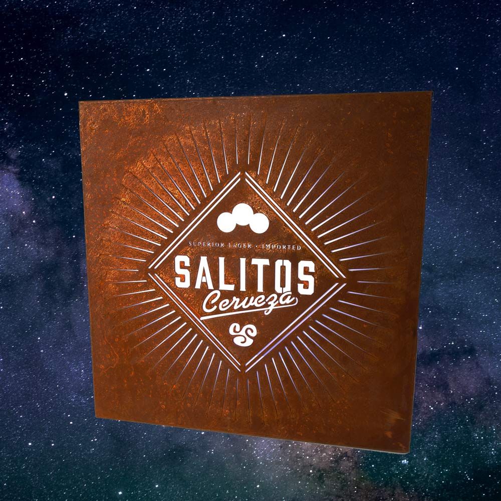 Salitos Podświetlany Znak LED Cerveza Tablica świetlna Znak ścienny Bar Deco Rusty