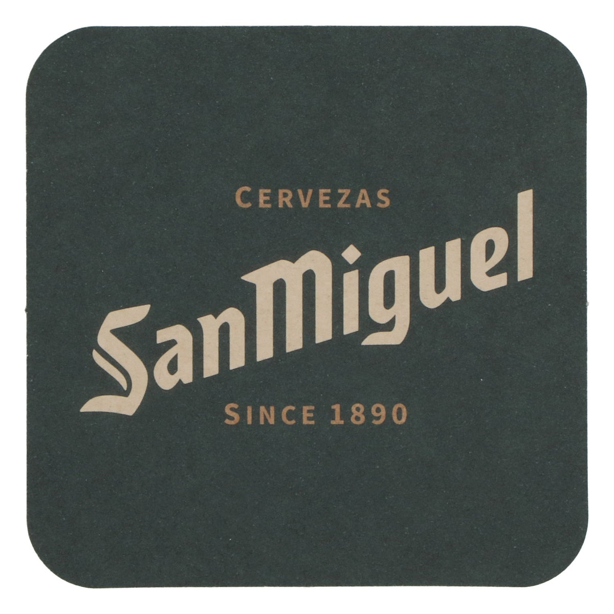 Podkładka pod piwo San Miguel „Since 1890”, ciemnozielona, tylko napis, nowa – Widok 3