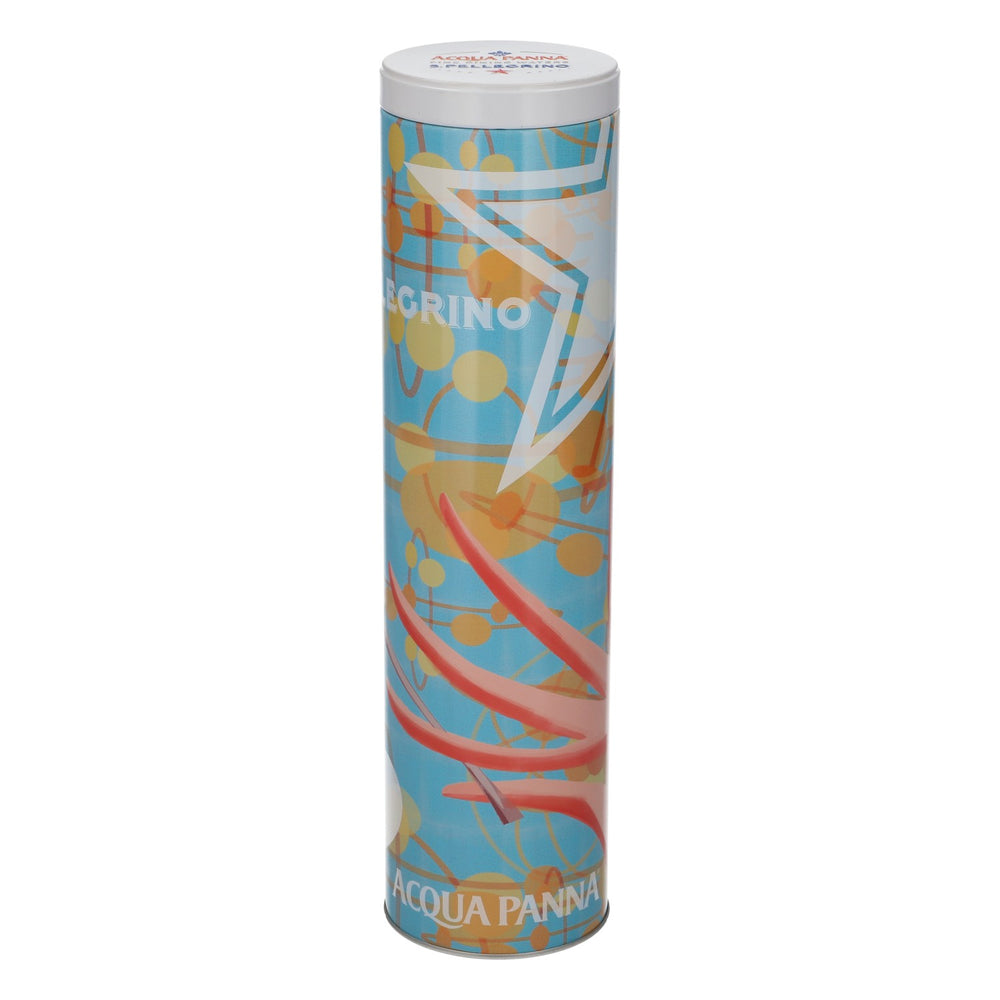 Woda San Pellegrino, puszka po spaghetti Acqua Panna