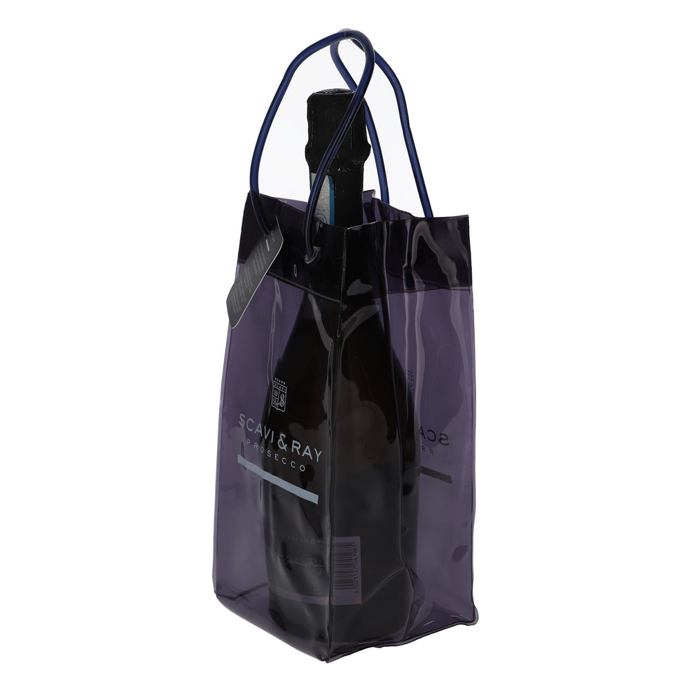 Torba chłodząca na butelki Scavi & Ray Prosecco „Icebag” z efektem lakierowanym, z PVC, czarna