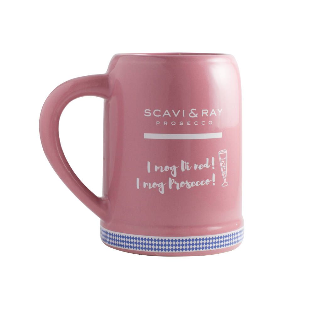 Scavi & Ray – różowy dzbanek z festynu ludowego Szklanka 0,45 l – ceramiczne kieliszki do prosecco i szampana