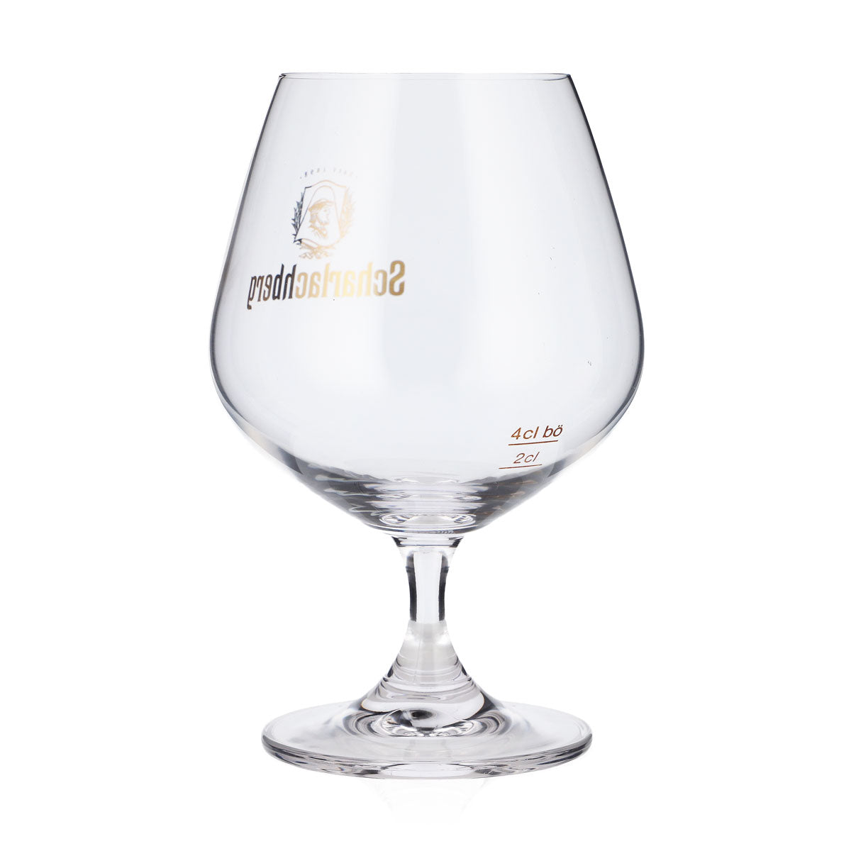 Kieliszek do koniaku Scharlachberg 4 cl, z uchwytem, miedziany, z logo – Widok 3