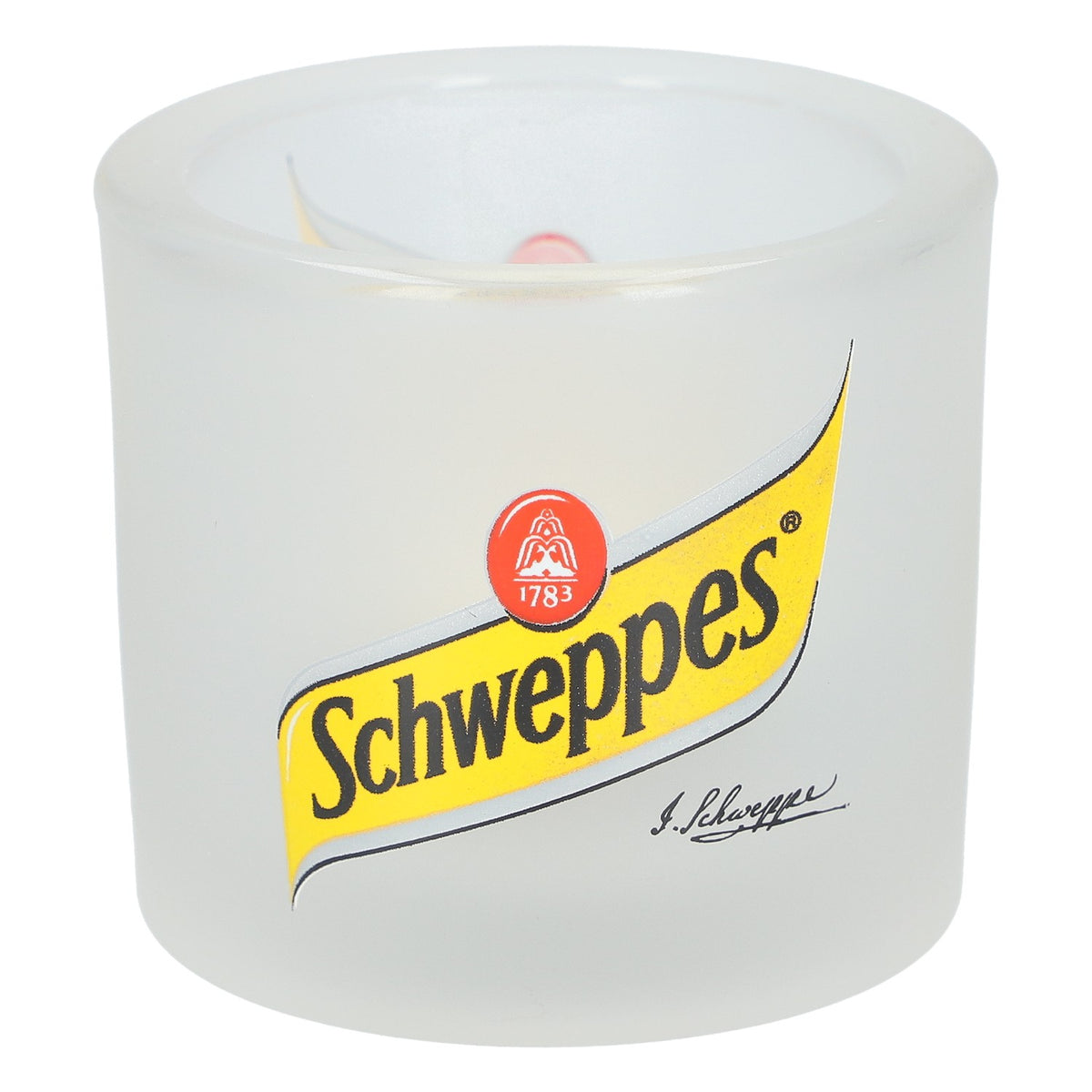 Schweppes lampion tea light szklany uchwyt dekoracja atmosfera salon
