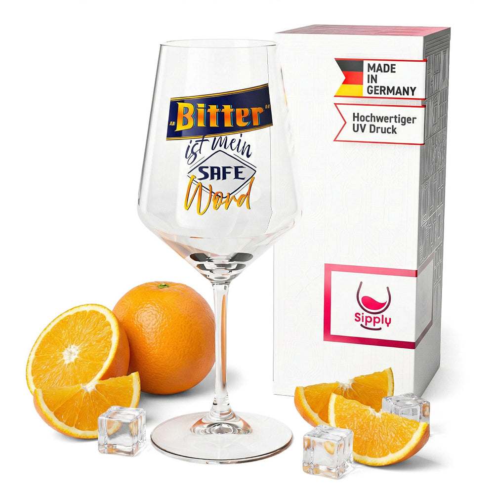 Kieliszek do aperitifu Sipply z napisem „Bitter” to moje hasło bezpieczeństwa dla napojów, koktajli, wina i napojów gazowanych 0,5 l
