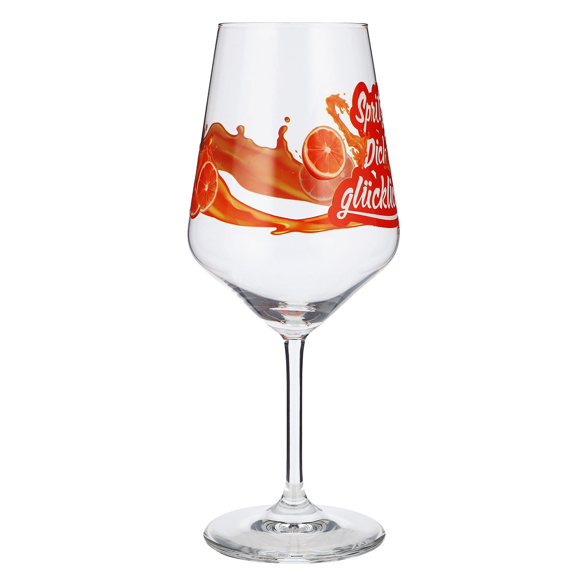 Kieliszek do aperitifu Sipply Summer Vibes z napisem „Spritz Dich glücklich!” (Spryskaj się szczęściem!) Napoje Koktajle 0,5 l – Widok 5