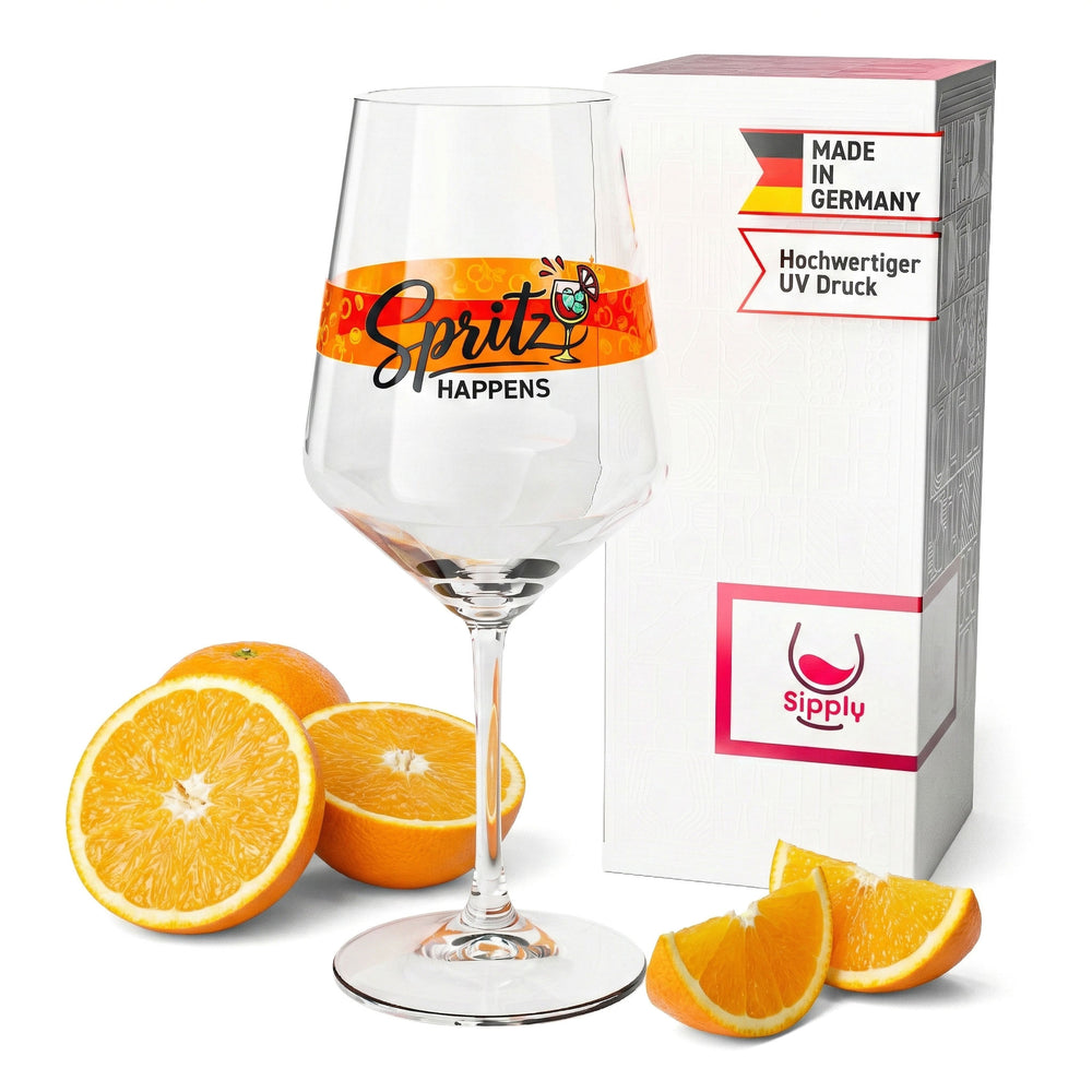 Kieliszek do aperitifu Sipply Summer Vibes z napisem Spritz Happens 0,5 l z efektem przezroczystości