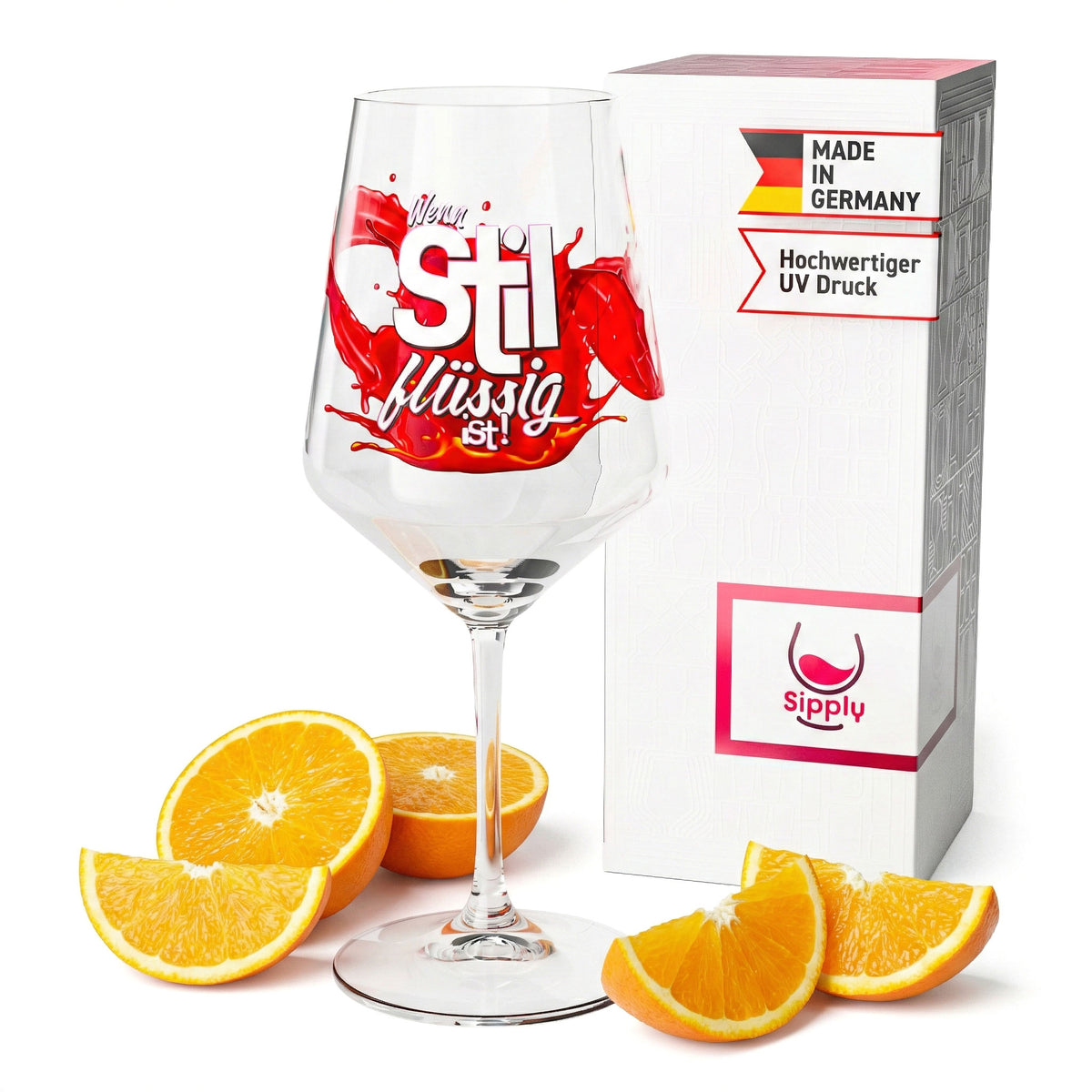 Kieliszek do aperitifu Sipply Summer Vibes z napisem „Kiedy styl jest płynny!” 0,5 l z efektem przezroczystości