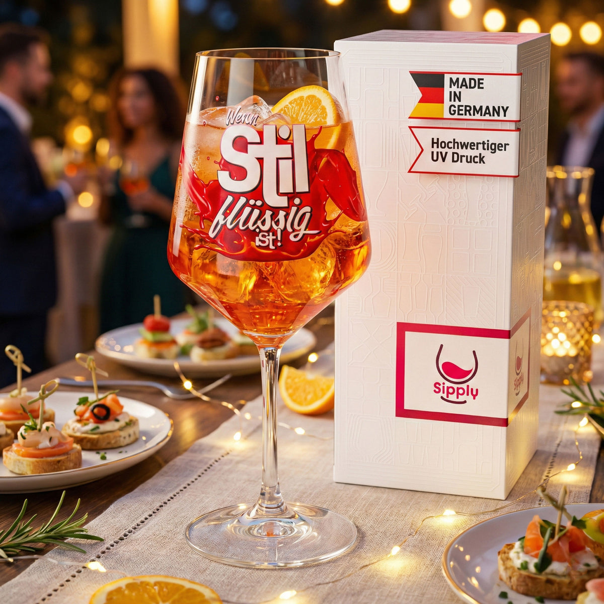 Kieliszek do aperitifu Sipply Summer Vibes z napisem „Kiedy styl jest płynny!” 0,5 l z efektem przezroczystości – Widok 2