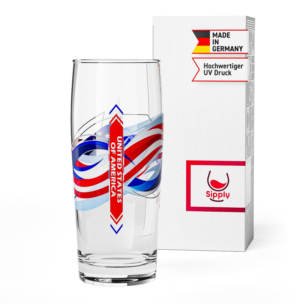 Sipply Szklanka do piwa Willibecher 0,3l z flagą Twojego kraju USA