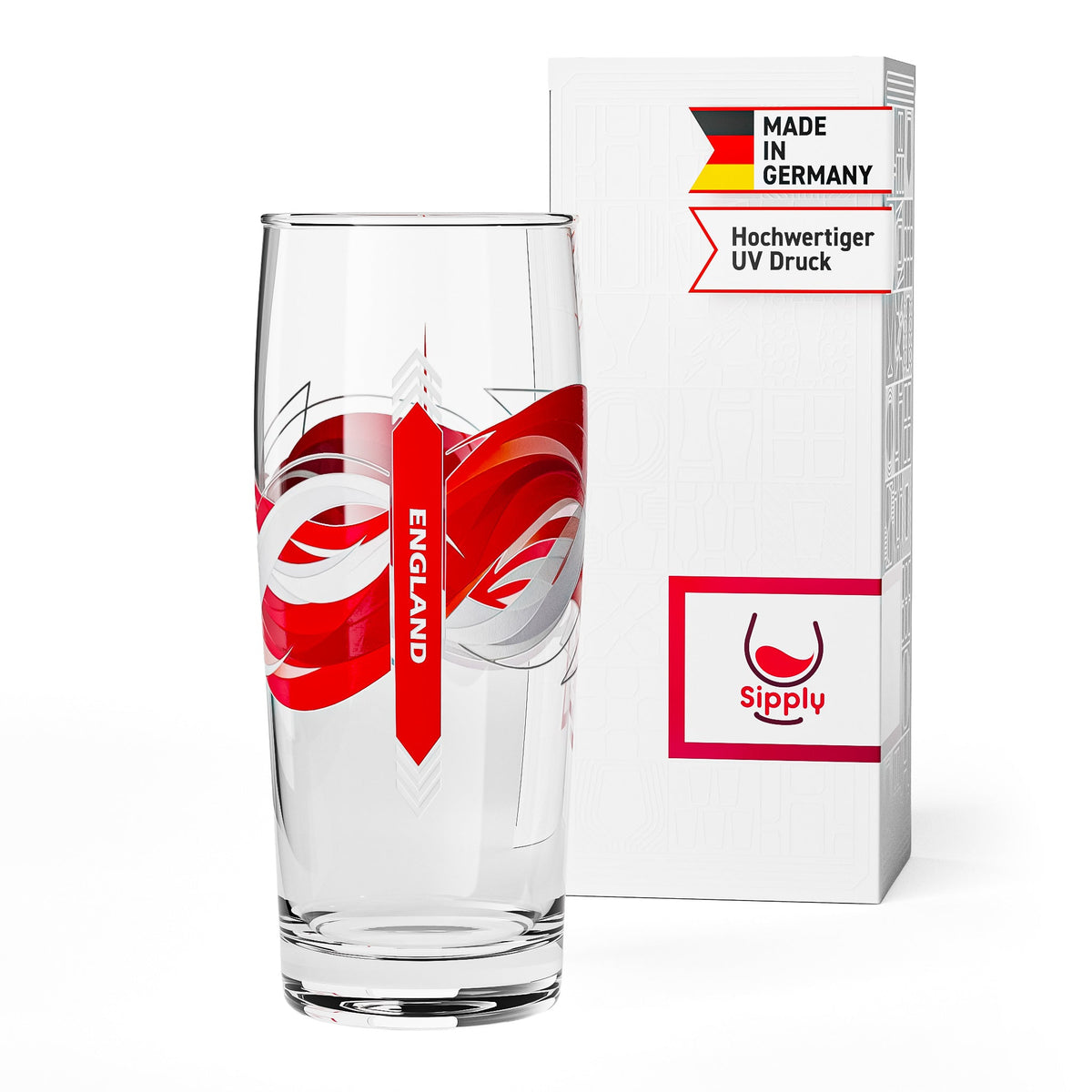 Sipply Szklanka do piwa Willibecher 0,3l z flagą Twojego kraju Anglia