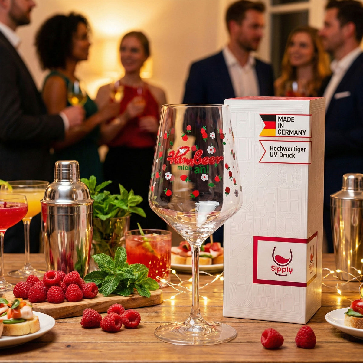 Kieliszek do wina Sipply z zabawnym napisem „Himbeer mich an” (Uśmiechnij się do mnie) 0,5 l – Widok 2