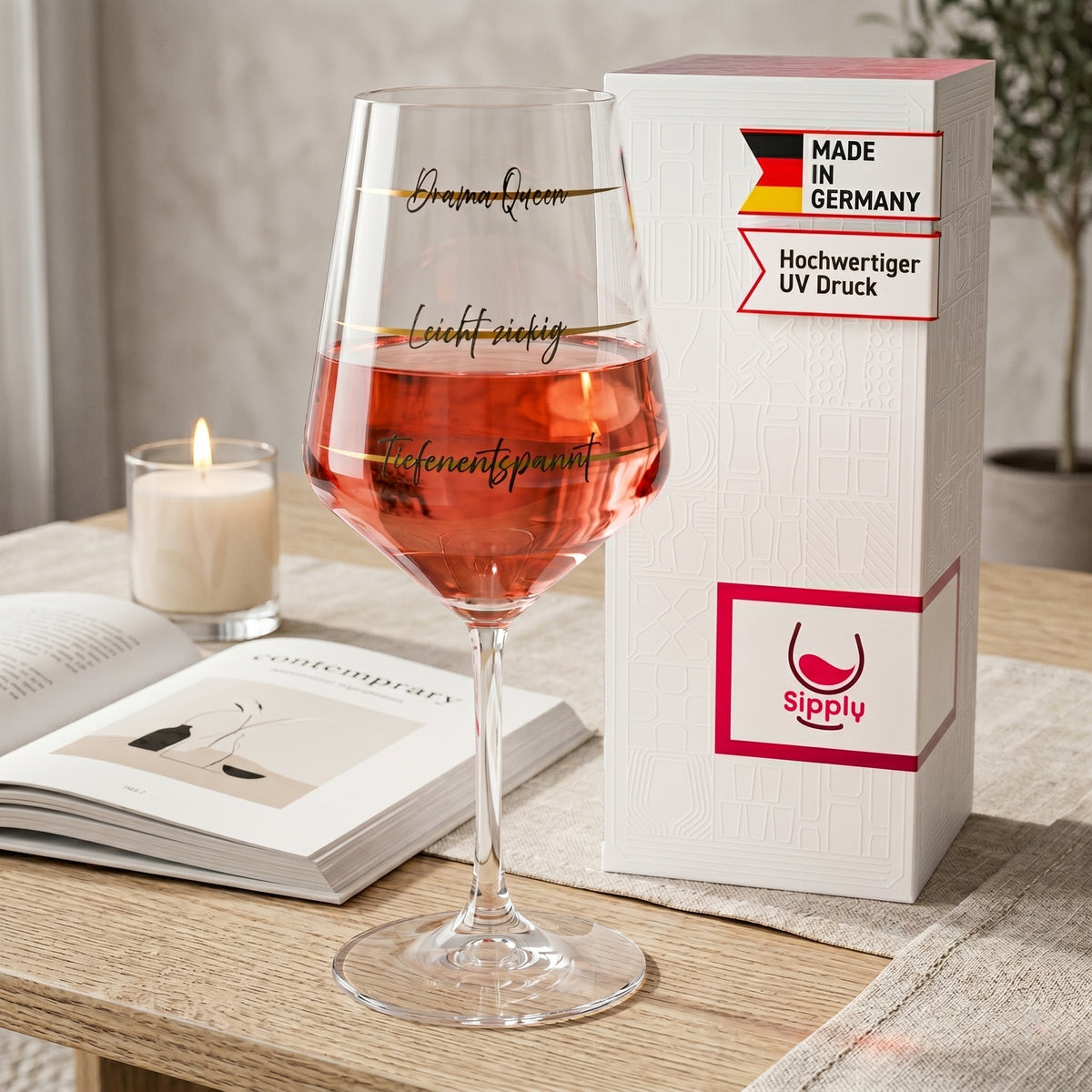 Kieliszek do wina Sipply z napisem „Drama Queen”, 0,5 l – Widok 3