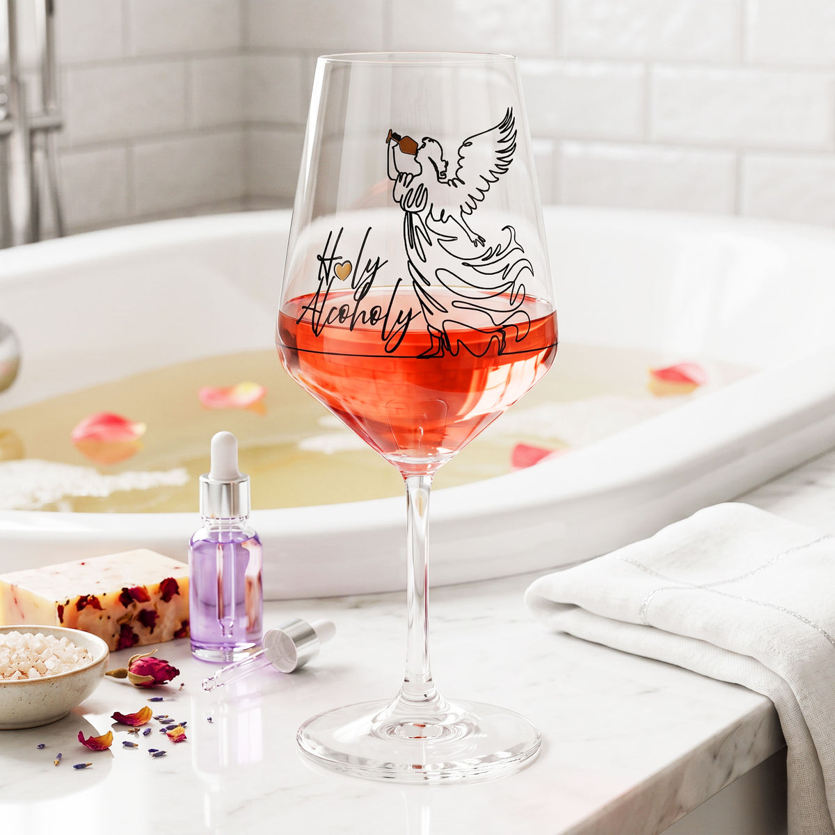 Kieliszek do wina Sipply z napisem „Holy Alcoholy”, 0,5 l – Widok 3