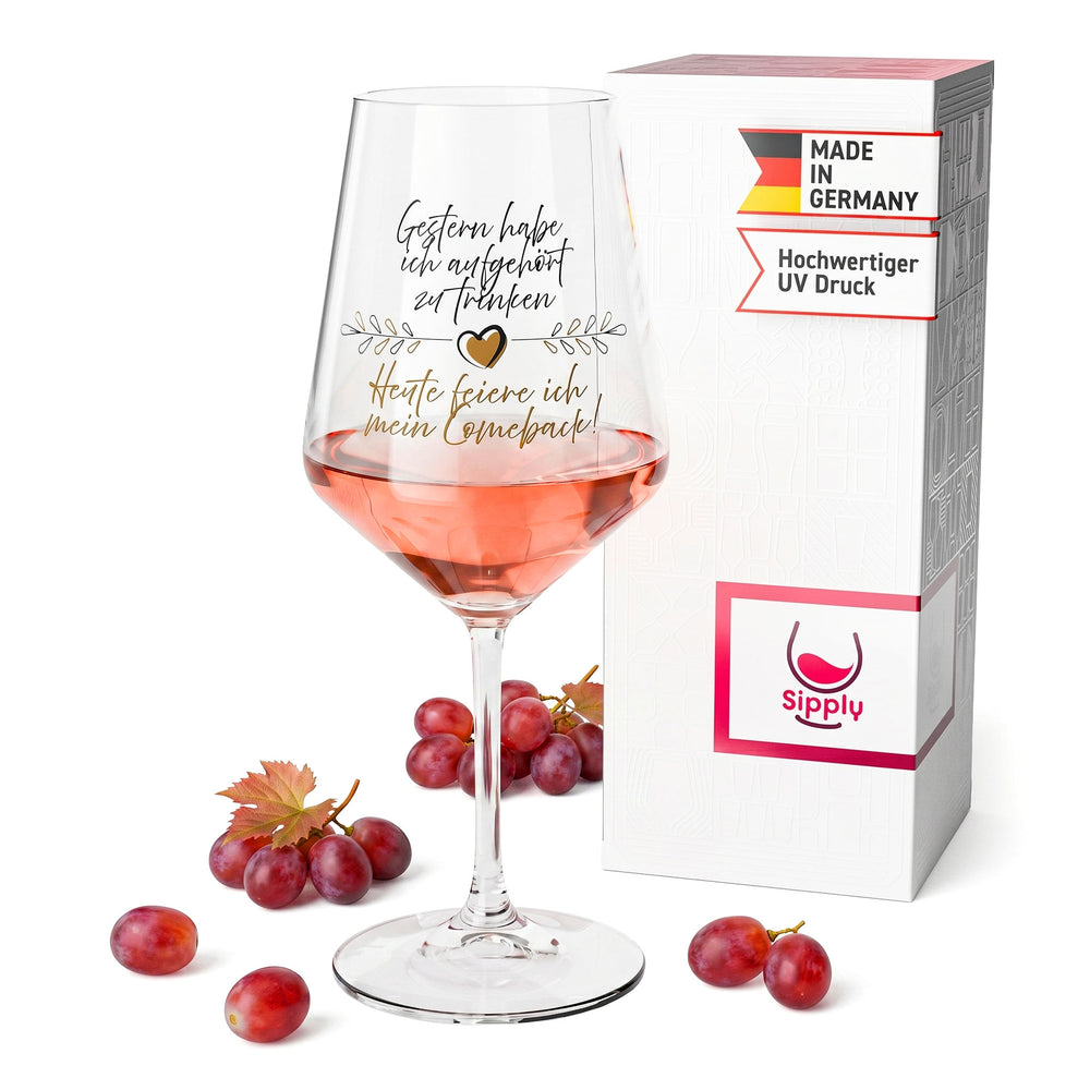 Kieliszek do wina Sipply z napisem „Mein Comeback!” (Mój powrót!), 0,5 l