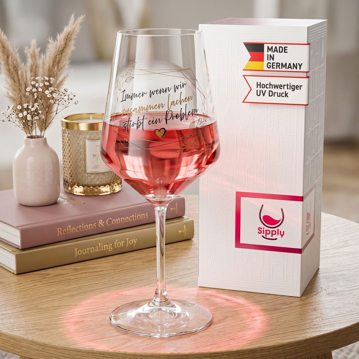 Kieliszek do wina Sipply z napisem „Kiedy się razem śmiejemy”, 0,5 l – Widok 3