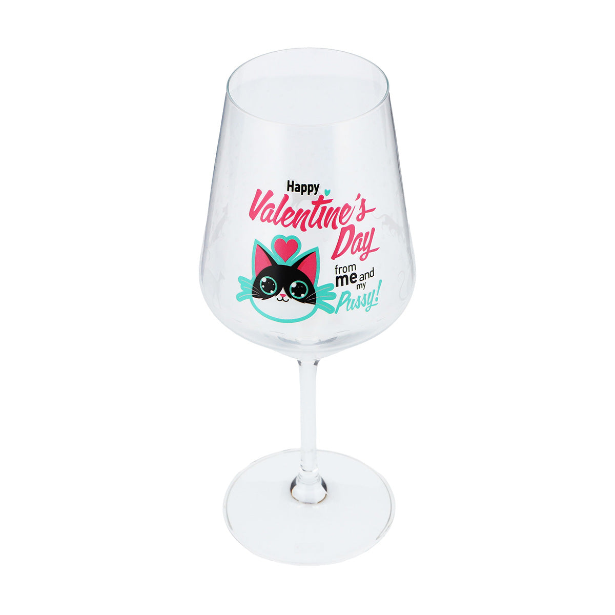 Kieliszek do wina Sipply na Walentynki z kotem + napisem „Happy Valentines Day” Prezent 0,5 l – Widok 9