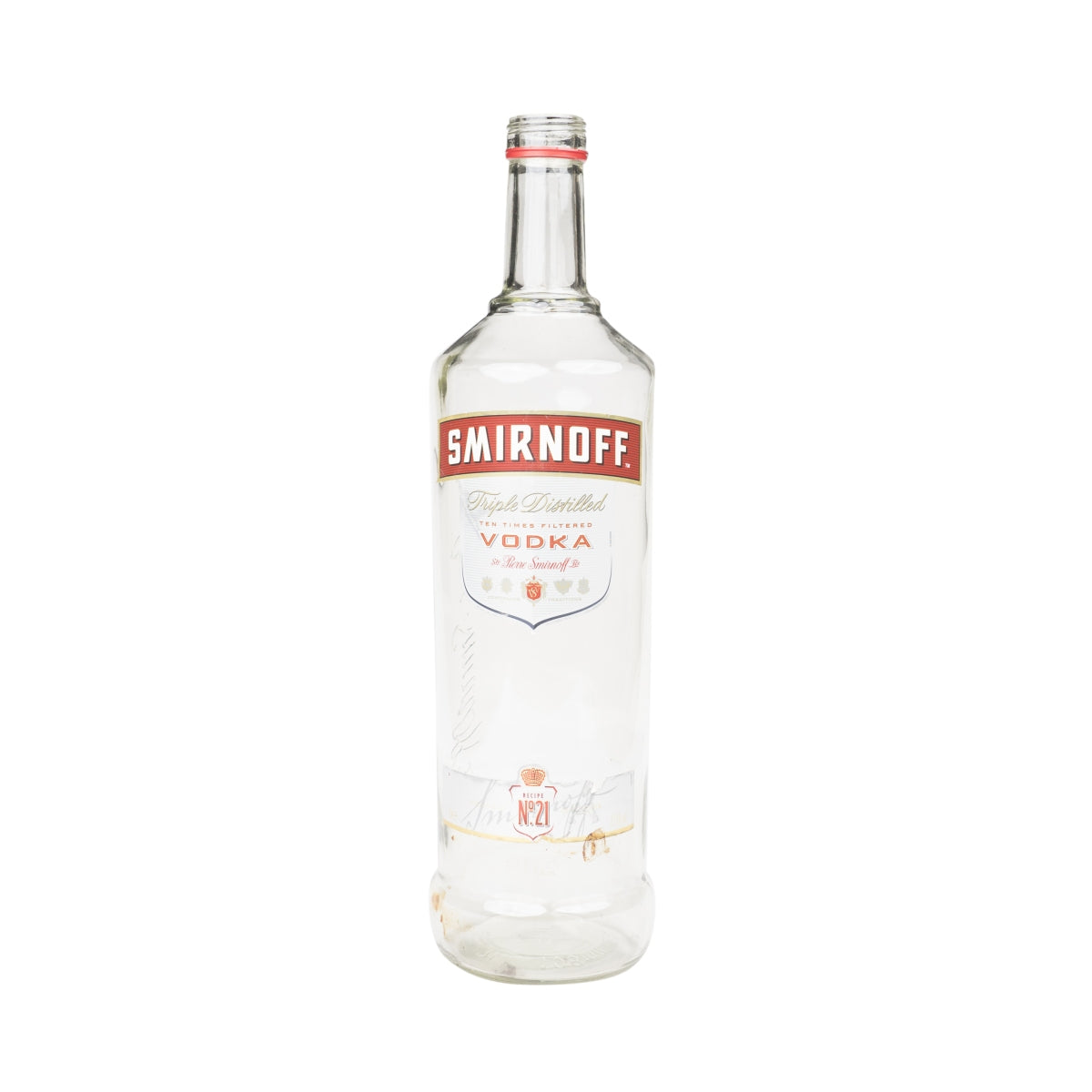 Smirnoff Vodka bottle 3L EMPTY używana lampa rzemieślnicza dekoracja skarbonka bar czerwony