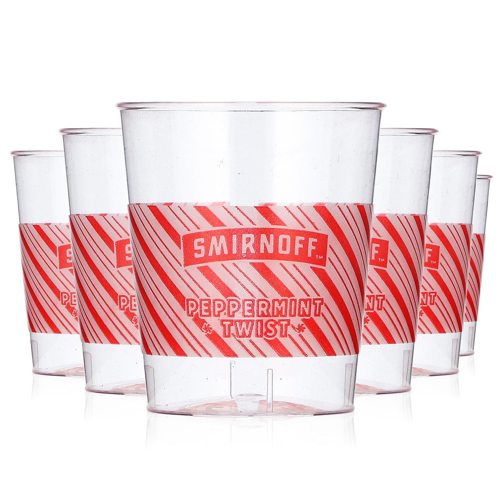 Szklanka do wódki Smirnoff, opakowanie 50 sztuk, 0,02 l, Peppermint Twist, jednorazowe kubki plastikowe