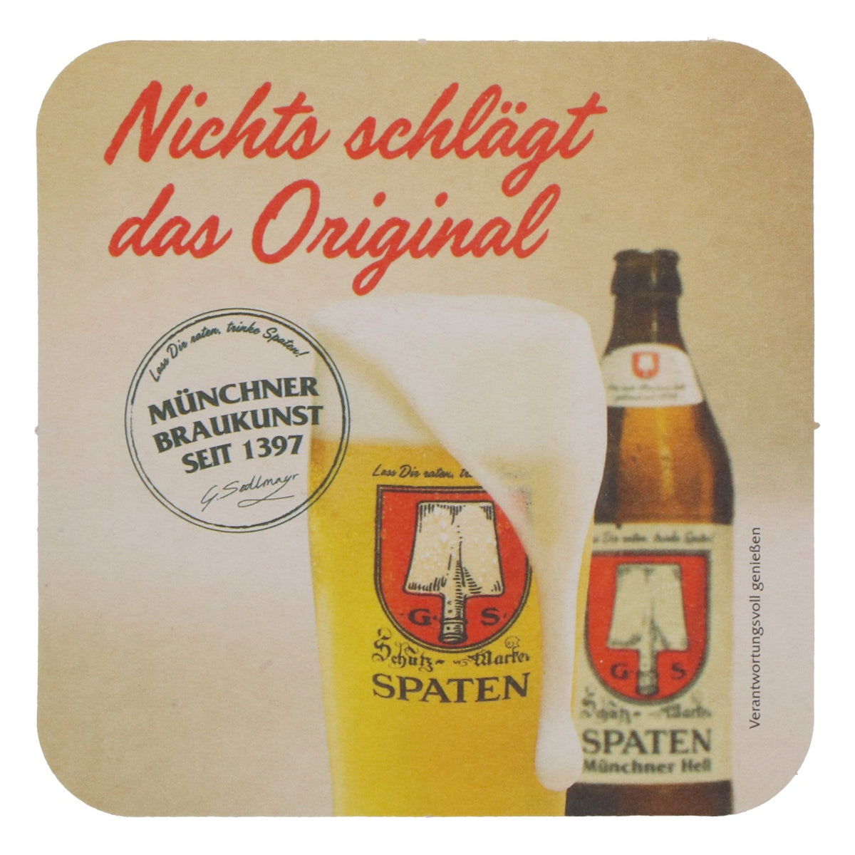 Podkładka pod piwo Spaten „nic nie przebije oryginału” – nowa, papierowa – Widok 3