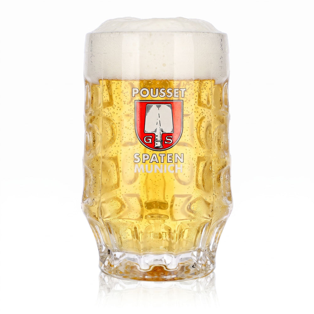 Szklanka do piwa, kufel, dzbanek, kubek do piwa, 0,5 l, Monachium, Pousset, relief