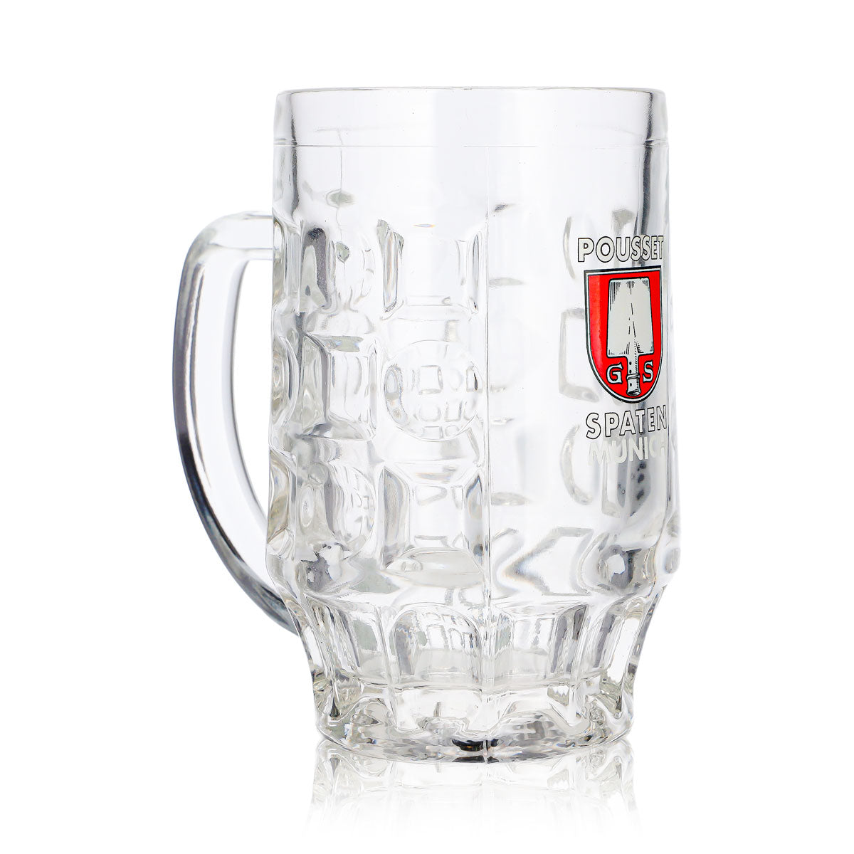 Szklanka do piwa, kufel, dzbanek, kubek do piwa, 0,5 l, Monachium, Pousset, relief – Widok 3