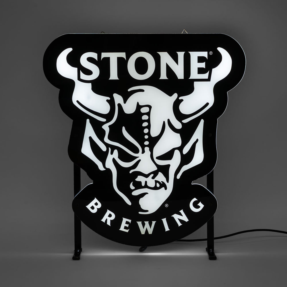 Stone Brewing Piwo Reklama świetlna LED Reklama świetlna wraz z zasilaczem 38x41 cm