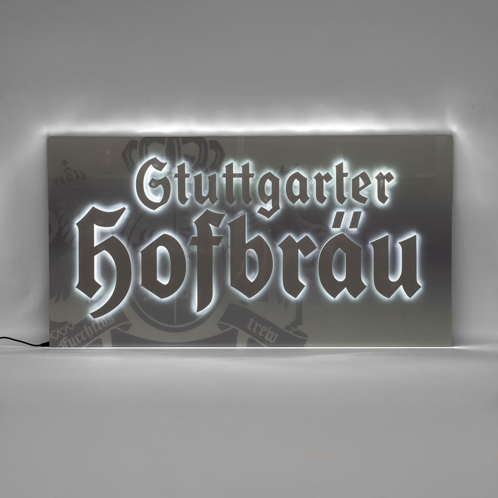 Reklama świetlna LED piwa Stuttgarter Hofbräu, wraz z zasilaczem, 90 x 47 cm