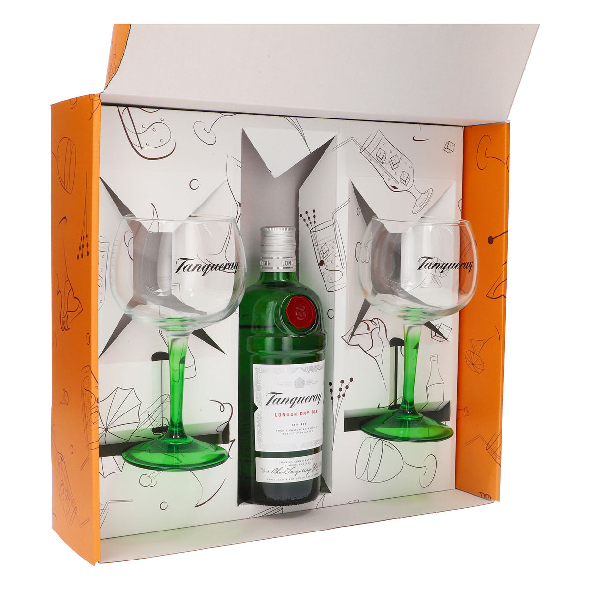 Tanqueray Gin Geschenkset 0,7l Flasche 43,1 % Vol. + Ballongläser 0,59l–Orange – Ansicht 4