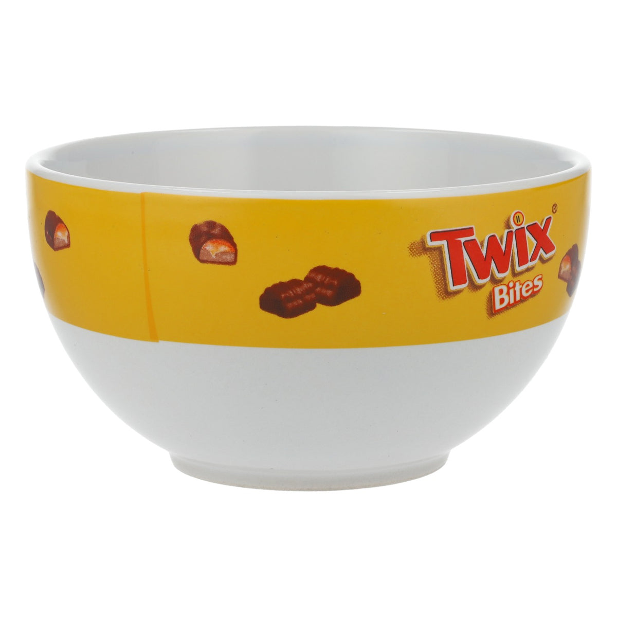 Cukierki Twix Miska na płatki śniadaniowe Miska na przekąski biała/żółta Podzieliłeś się już dzisiaj? – Widok 2
