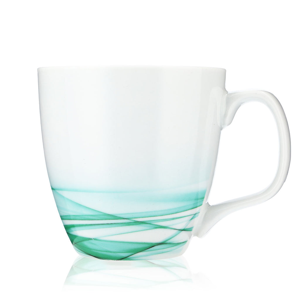 Unilever Kubek do kawy Porcelana Szkło 0,4 l Kubek Biały/zielony