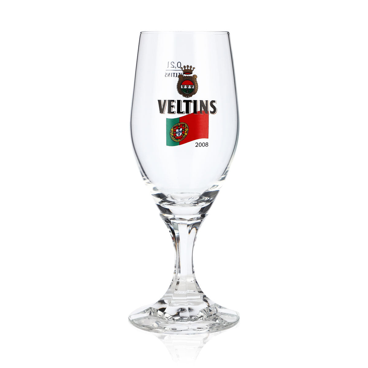 Szklanka do piwa Veltins 0,2 l, szklanka w kształcie pucharu, edycja specjalna z okazji Mistrzostw Europy 2008 w Portugalii, szklanka do piwa typu pint