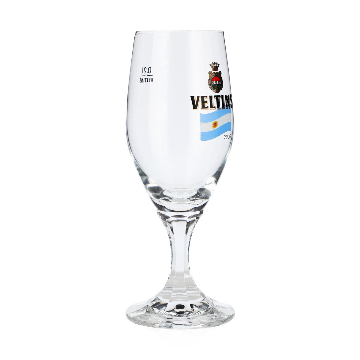 Szklanka do piwa Veltins 0,2 l, szklanka w kształcie pucharu, edycja specjalna z okazji Mistrzostw Świata 2006 w Argentynie, szklanka do piwa typu pint – Widok 2