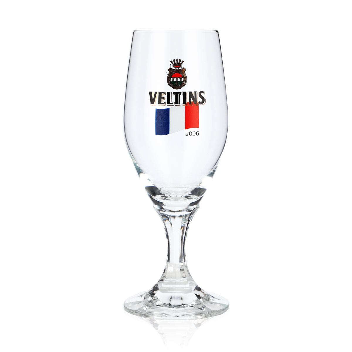 Szklanka do piwa Veltins 0,2 l, szklanka w kształcie pucharu, edycja specjalna z okazji Mistrzostw Świata 2006 we Francji, szklanka do piwa typu pint