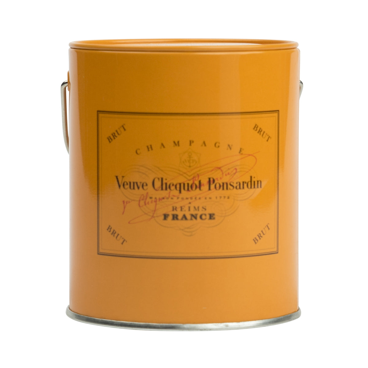 Veuve Cliquot Champagne Mini Paint Box Ozdoba Okrągłe Pomarańczowe Logo Francja Kolor wiadra – Widok 3