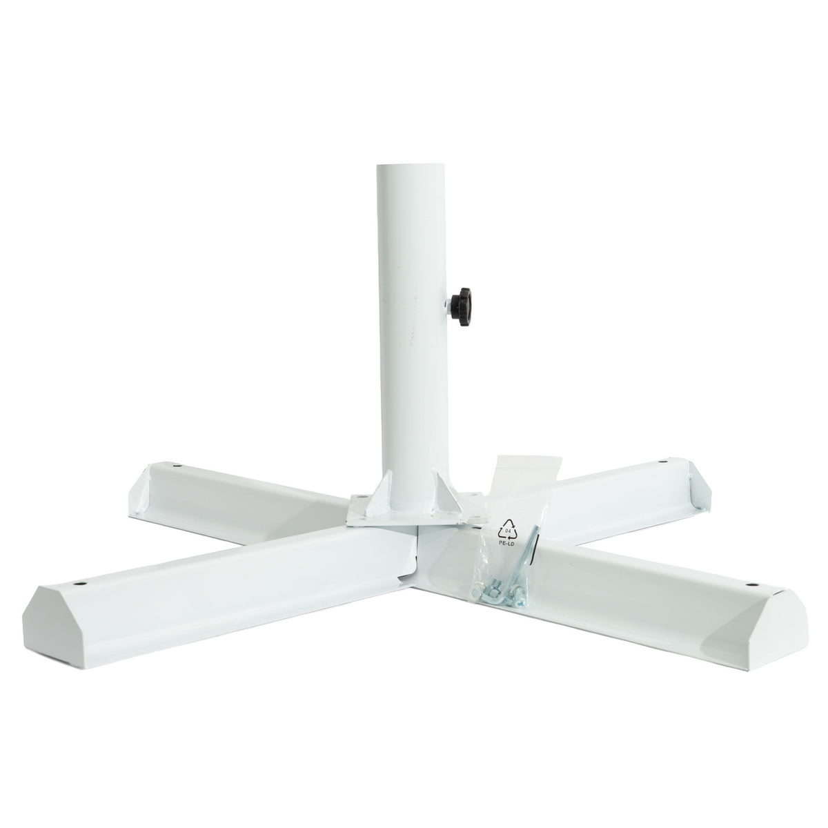 VIS Stojak na parasol Parasol Stojak na parasol Biały „Parasol Metal Cross Base White” – Widok 2